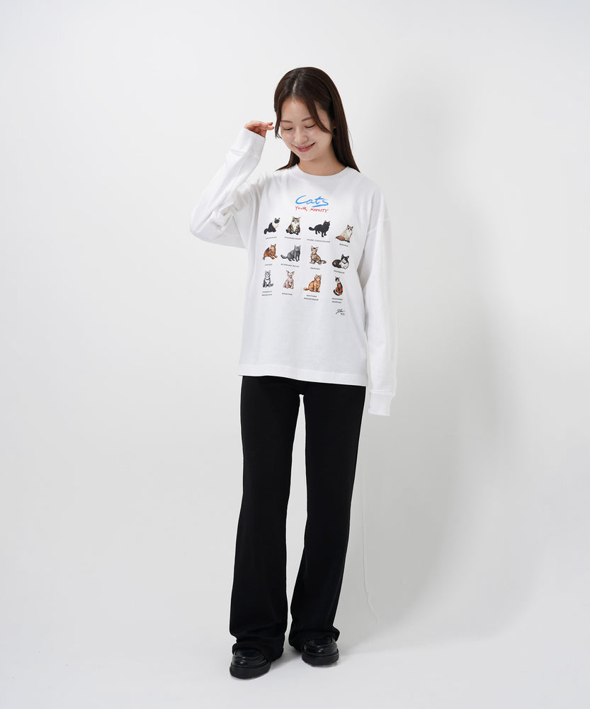 "CAT"＆"DOG" Hirochika Machida 天竺ロンT