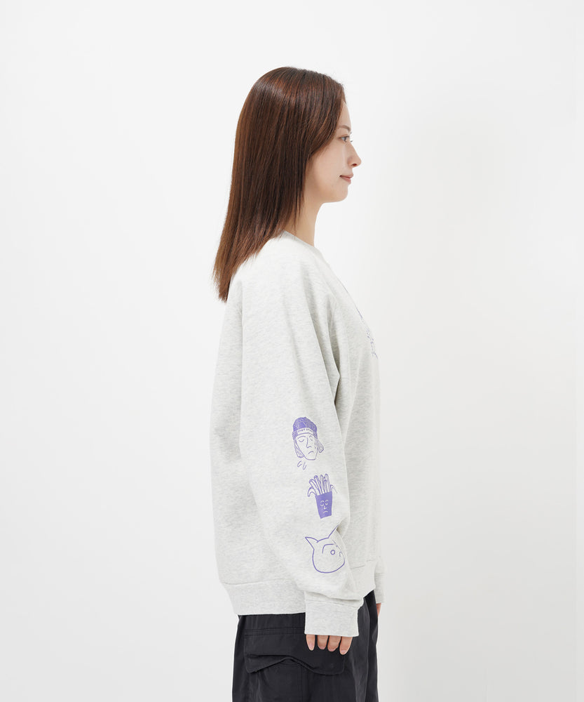 "CAT"＆"DOG" norahi 裏起毛ラグランクルースウェット