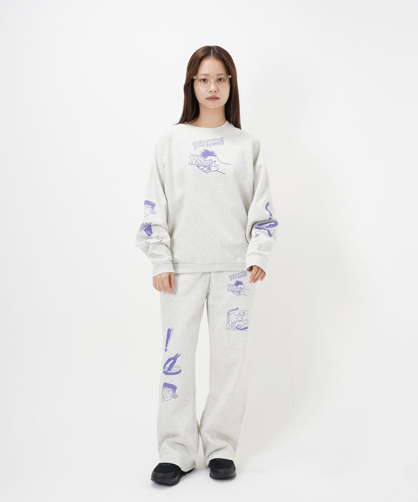 "CAT"＆"DOG" norahi  裏起毛スウェットパンツ