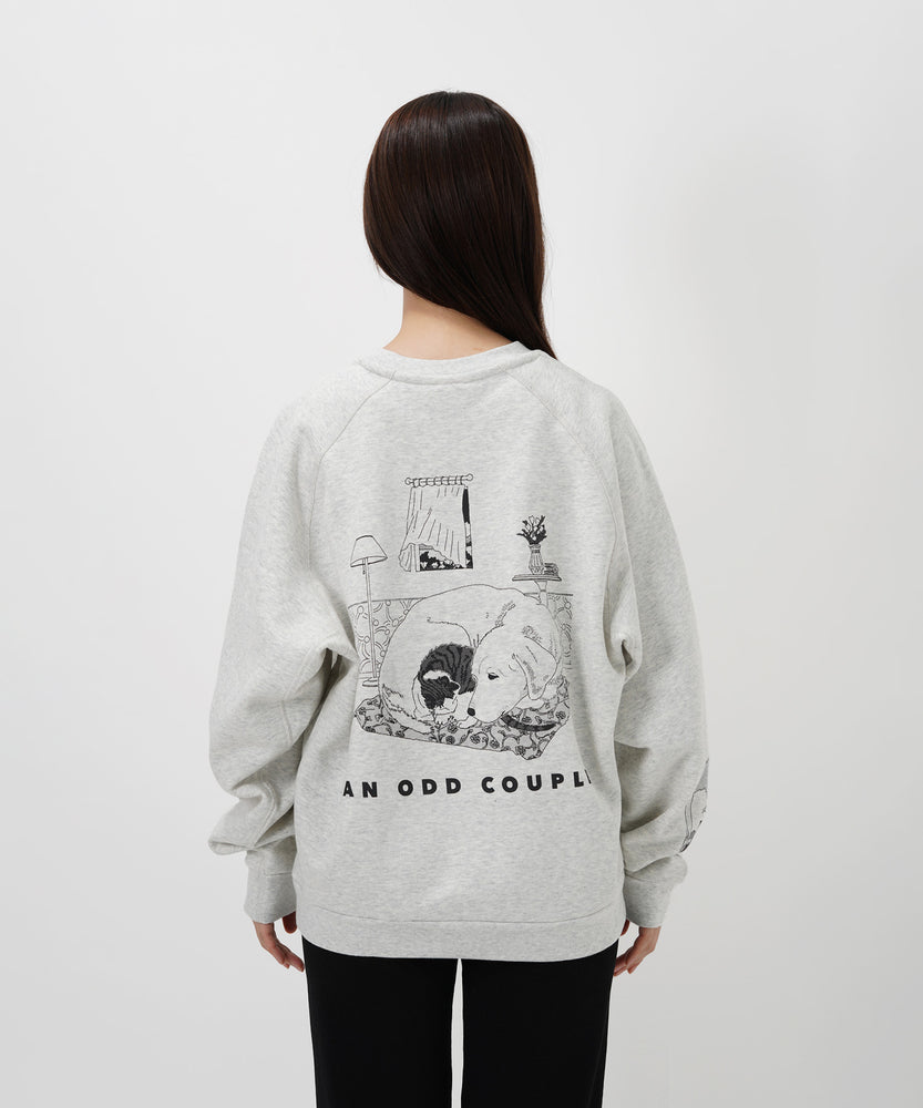 "CAT"＆"DOG" Tsuguya Ishii 裏起毛ラグランクルースウェット