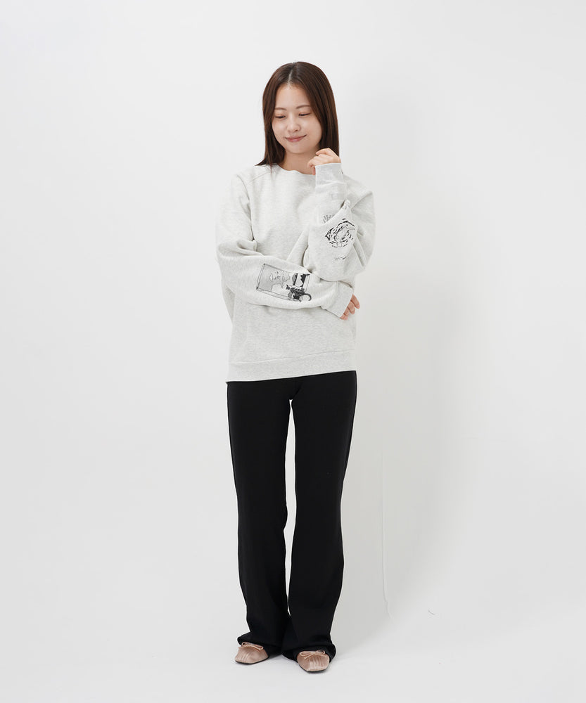 "CAT"＆"DOG" Tsuguya Ishii 裏起毛ラグランクルースウェット