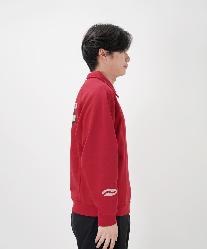 "CAT"＆"DOG" Hiroki Nishiyama 裏起毛ラグランハーフジップスウェット