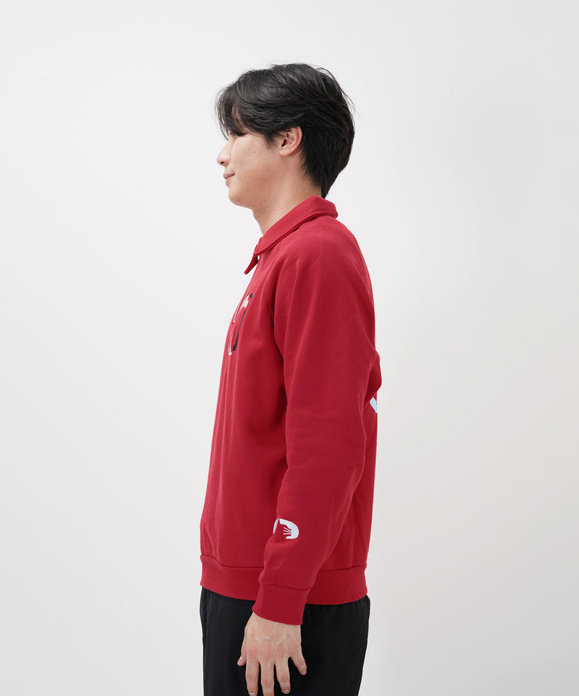 "CAT"＆"DOG" Hiroki Nishiyama 裏起毛ラグランハーフジップスウェット