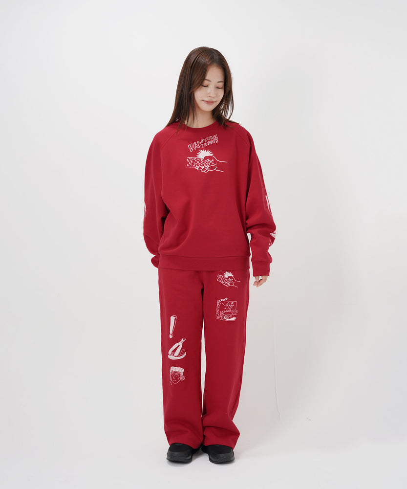 "CAT"＆"DOG" norahi  裏起毛スウェットパンツ