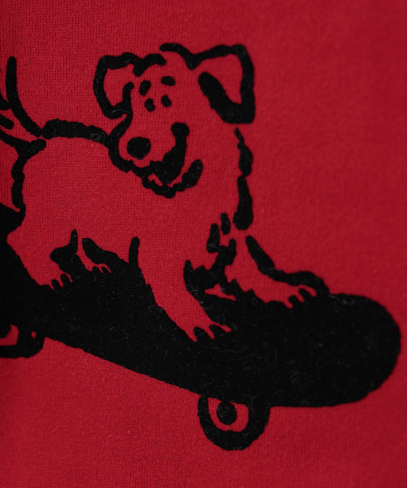 "CAT"＆"DOG" Midori Nakajima 裏起毛ラグランクルースウェット