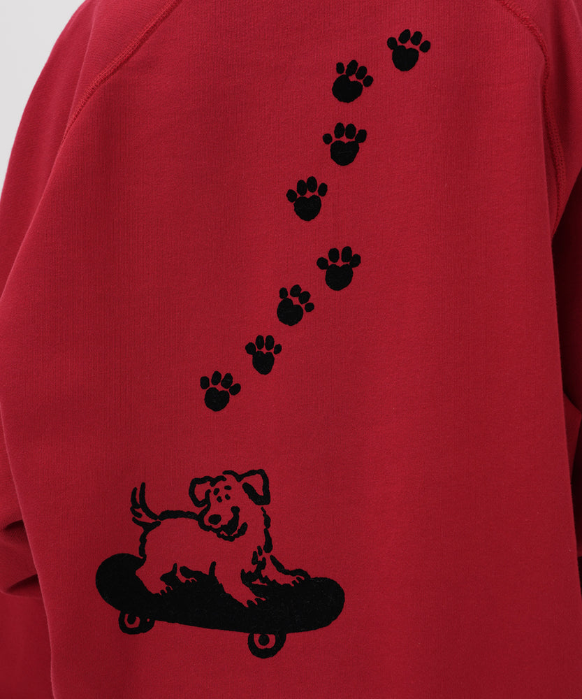 "CAT"＆"DOG" Midori Nakajima 裏起毛ラグランクルースウェット