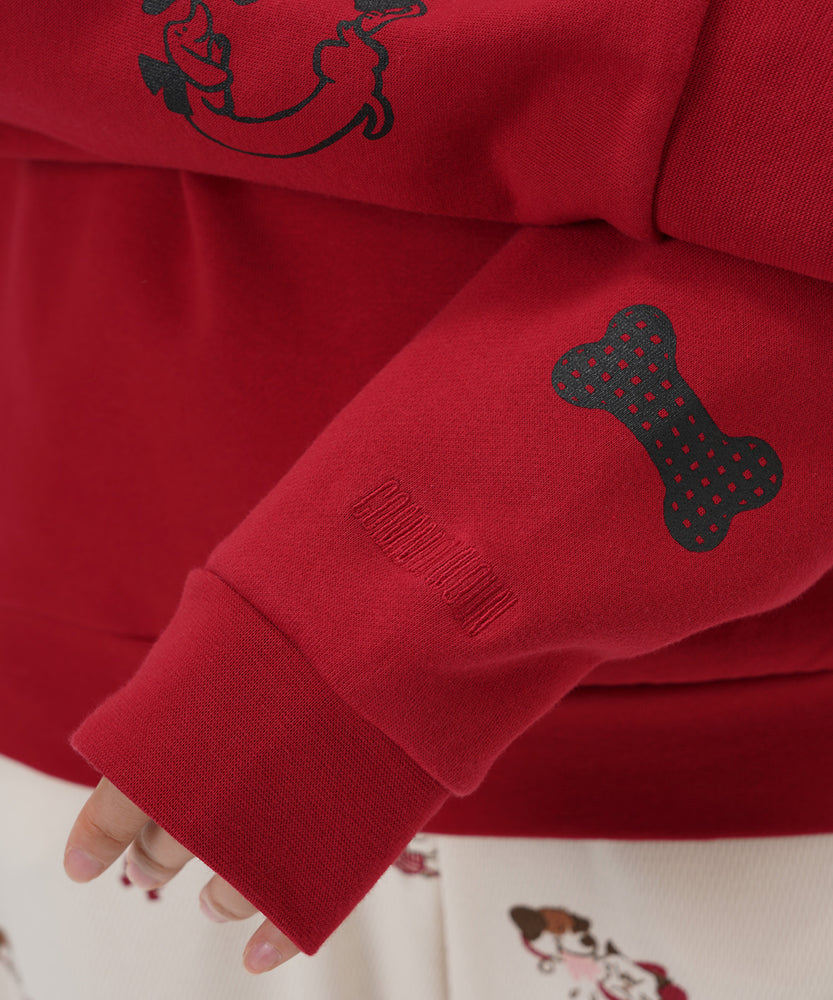 "CAT"＆"DOG" Midori Nakajima 裏起毛ラグランクルースウェット