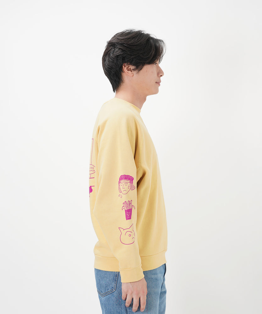 "CAT"＆"DOG" norahi 裏起毛ラグランクルースウェット