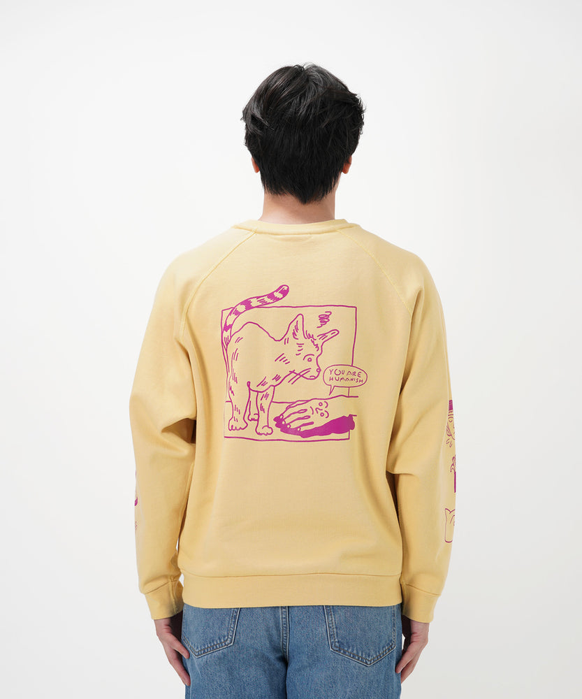 "CAT"＆"DOG" norahi 裏起毛ラグランクルースウェット