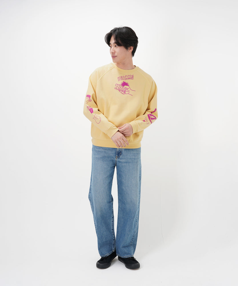 "CAT"＆"DOG" norahi 裏起毛ラグランクルースウェット